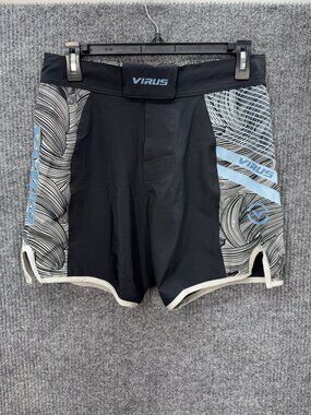 Virus Disaster 2 Shorts Mens Small/30 Black Gray MMA BJJ Grappling Guard Pocket